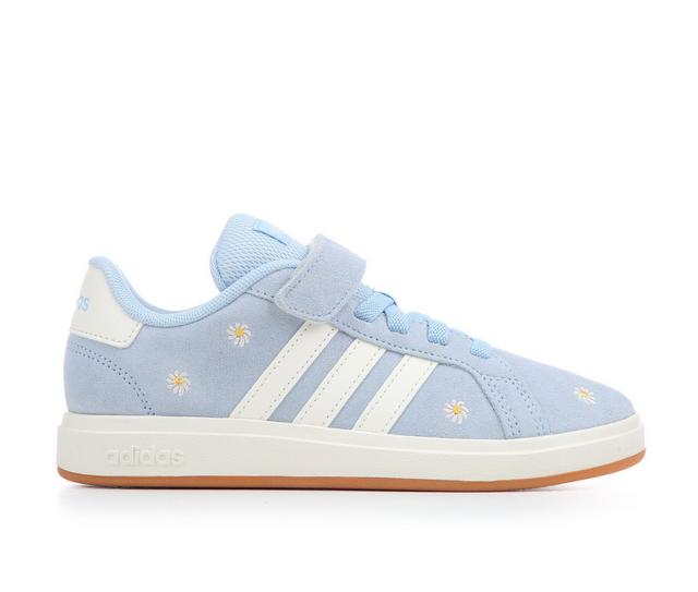 Girls' Adidas Little Kid Grand Court 00s Sneakers in Sky/Wht/Gum color