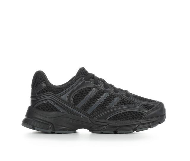 Kids' Adidas Toddler Spirtain Elastic Lace Running Shoes in Blk/Blk/Gry color