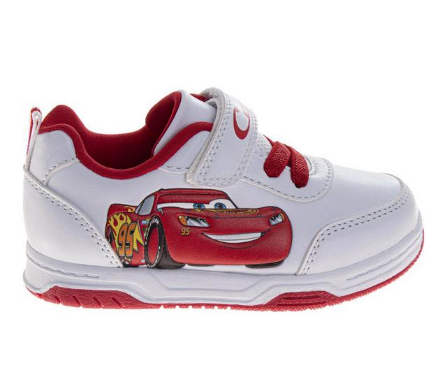 Boys' Disney Toddler & Little Kid McQueen Athletic Sneakers in White/Red color