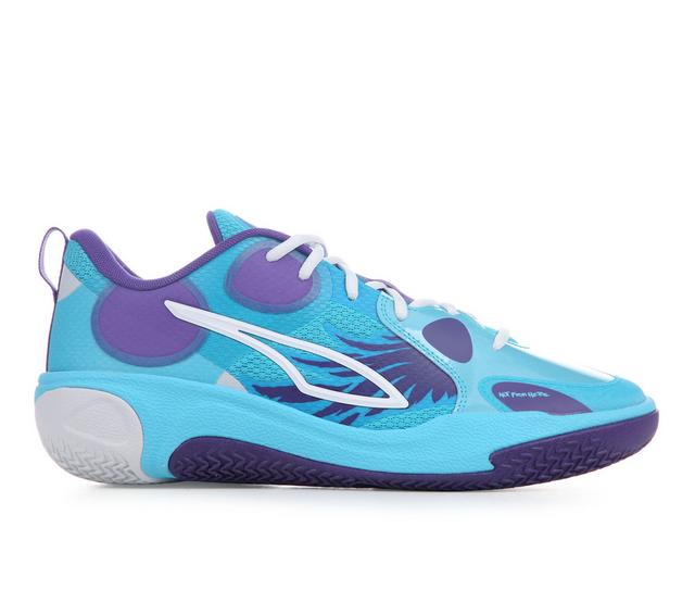 Men's Puma LeMelo Ball MB World 1 Basketball Shoes in Blu/Purp/Wht color