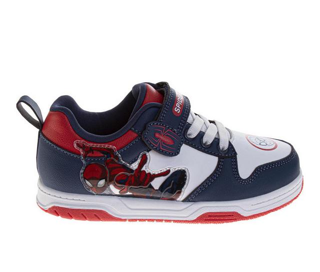 Boys' Spiderman Spider Sense Toddler & Little Kid Spiderman Strap Sneakers in White/Navy color