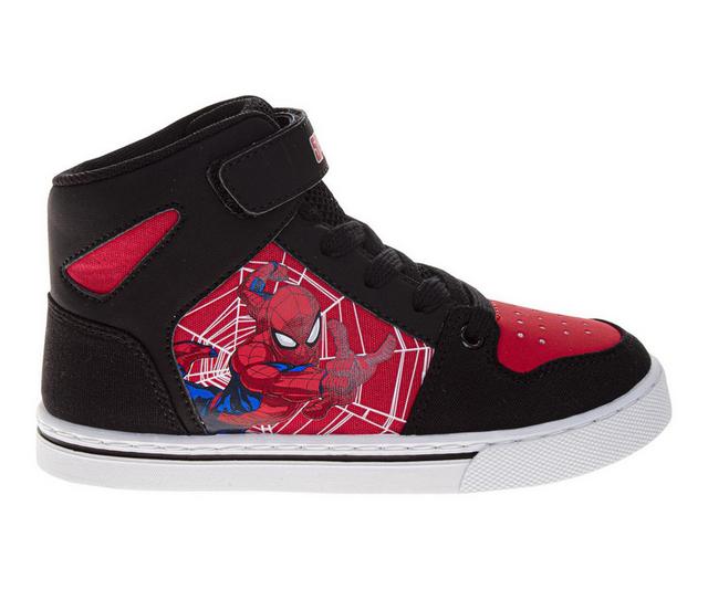 Boys' Spiderman Spider Sense Little Kid & Big Kid Spiderman Vintage High Top Sneakers in Red/Black color