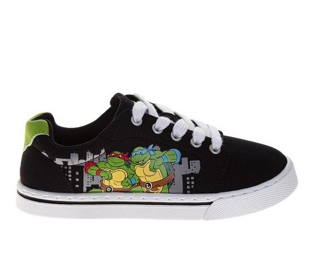 Boys' Nickelodeon Little Kid & Big Kid Ninka Turtle Canvas Sneakers in Black/Gray color