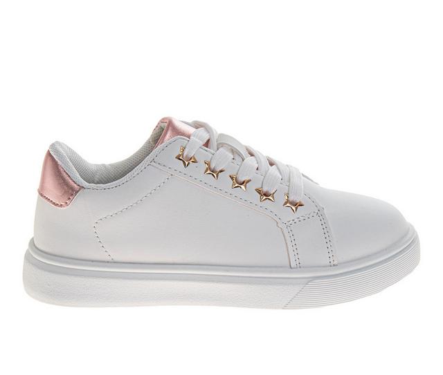 Kensie Girl Lace Up Casual Sneakers 11-4 in White/Silver color