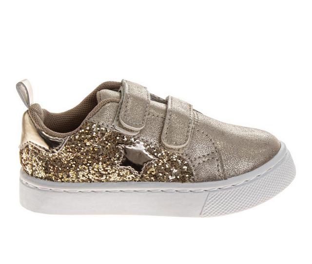 Laura Ashley Hook & Loop Stylish Sneakers 7-12 in Gold color