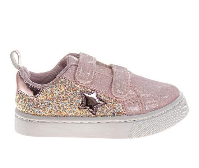Laura Ashley Hook & Loop Stylish Sneakers 7-12 in Pink color