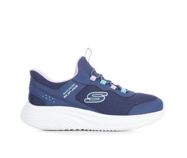 Girls' Skechers Little Kid & Big Kid Bounder Pro Slip-in Running Shoes in Navy/ Pink color