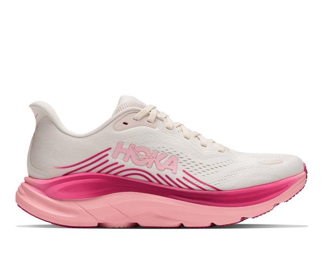 Women's Hoka Clifton 11 Running Shoes in Rose/Crm/Pink color