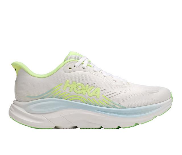 Women's Hoka Clifton 11 Running Shoes in Frost/Yuzu color