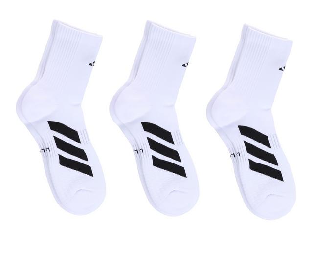Adidas Men's 3 Pair EVO High Quarter Socks in White/Black color