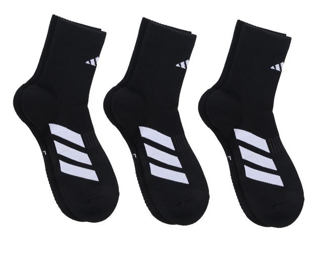 Adidas Men's 3 Pair EVO High Quarter Socks in Black/White color