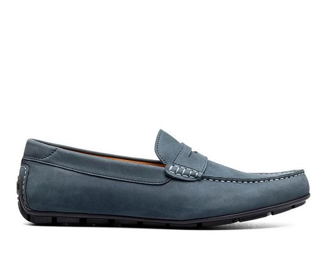 Men's Florsheim Motor Smooth Moc Toe Penny Loafers in Legion Blue color