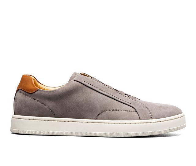 Men's Florsheim Monopoli Elastic Lace to Toe Loafers in Gray Nubuck W color