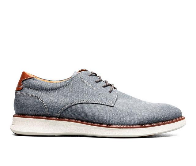 Men's Florsheim Launch Canvas Plain Toe Loafers in Grey color