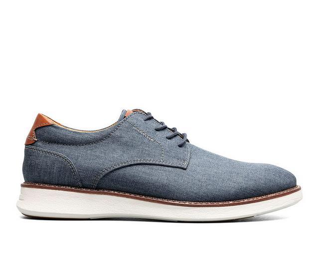 Men's Florsheim Launch Canvas Plain Toe Loafers in Navy color