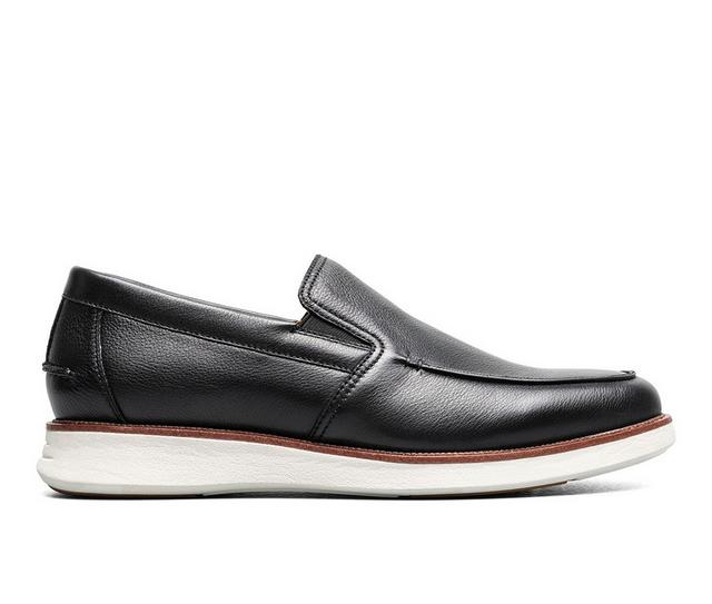Men's Florsheim Launch Moc Toe Venetian Loafers in Black/White color