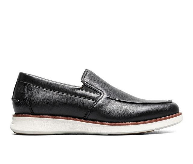 Men's Florsheim Launch Moc Toe Venetian Loafers in Black/White W color