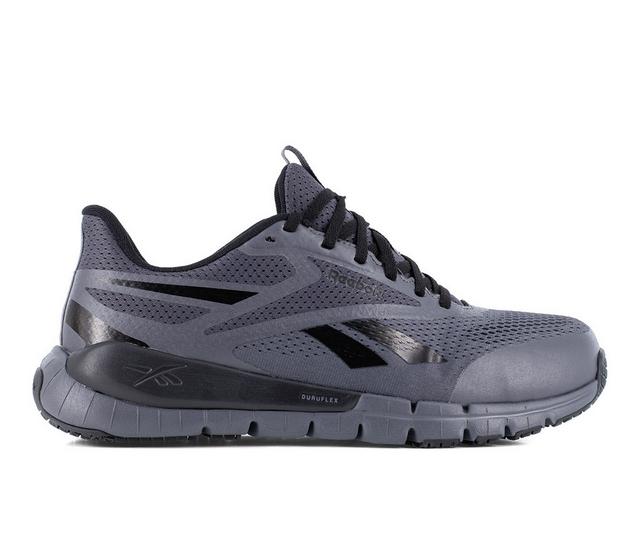 REEBOK WORK Flex Trainer Work w Elevated Ease On/Off Safety Shoes in Grey/Black color