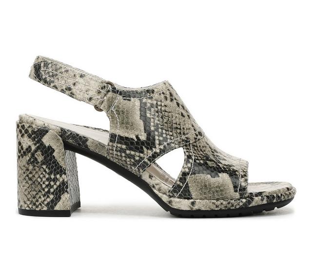 Women's Vionic Bolinas Heeled Sandals in Cream/Snake color