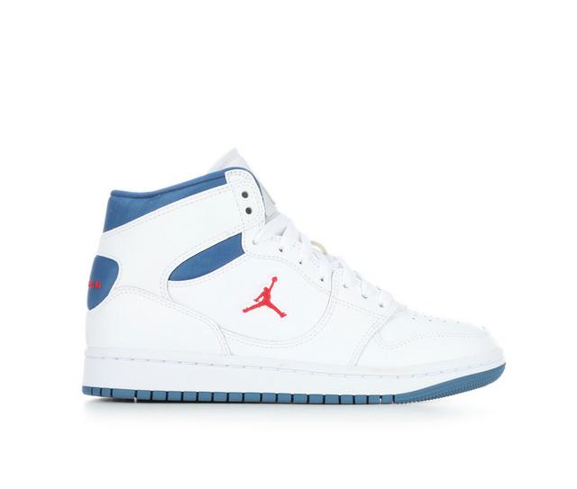 Kids' Jordan Court Connect Mid Sneakers in White/True Blue color