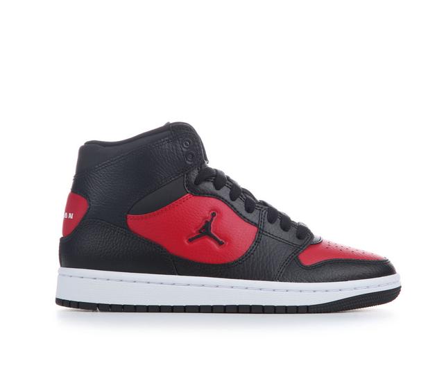 Kids' Jordan Court Connect Mid Sneakers in Black/Red/Wht color