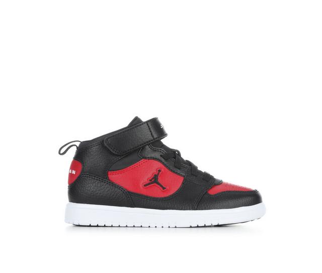 Kids' Jordan Court Connect Mid Sneakers in Black/Red/Wht color