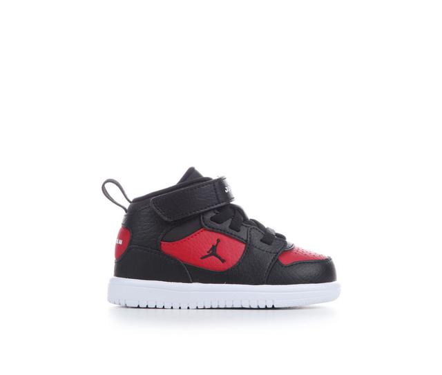 Kids' Jordan Infant & Toddler Court Connect Mid Sneakers in Black/Red/Wht color