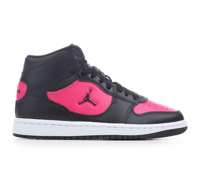 Kids' Jordan Big Kid Court Connect Mid Sneakers in Black/Vivid Pnk color