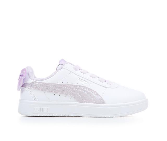 Girls' Puma Little Kid Juna Bow Sneakers in White/Lavender color