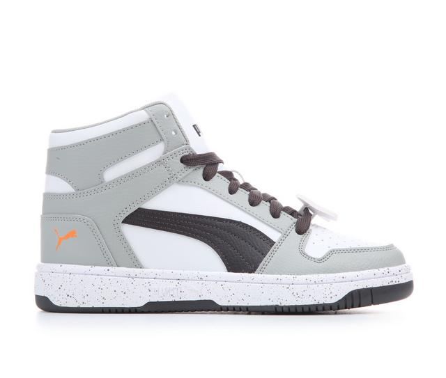 Boys' Puma Big Kid Rebound Layup Gamer Sneakers in Gry/Wht/Gamer color
