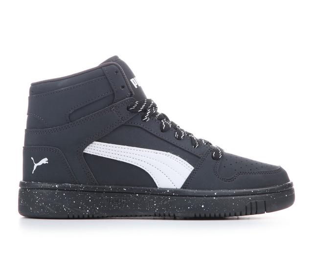 Boys' Puma Big Kid Rebound Layup Artic Sneakers in Blk/Blk/White color