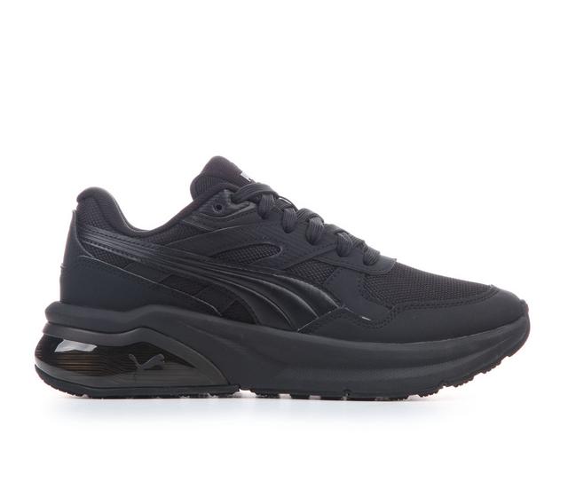 Boys' Puma Big Kid Seeker Retro Running Shoes in Black/Black color