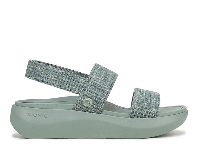 Women's Vionic Sky Platform Sandals in Iceberg Green color