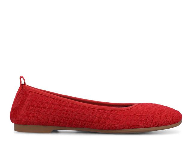 Women's Journee Collection Aria Flats in Red color