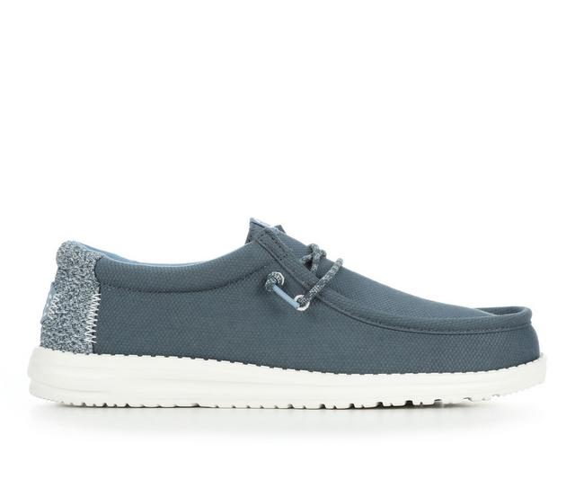 Men's HEYDUDE Wally Heather Knit Casual Shoes in Dark Slate Mult color