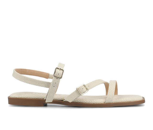 Women's Journee Collection Brianna Sandals in Bone Lizard color