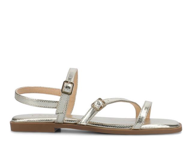 Women's Journee Collection Brianna Sandals in Champgne Lizard color