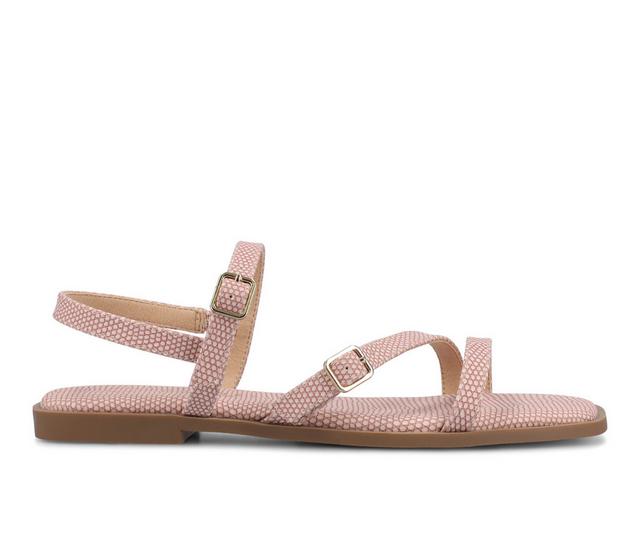 Women's Journee Collection Brianna Sandals in Pink Lizard color