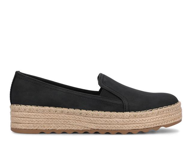 Women's Journee Collection Catalina Espadrilles in Black Nubuck color