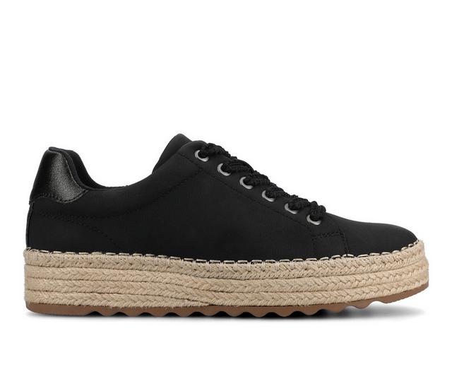 Women's Journee Collection Cosima Espadrille Sneakers in Black/Graphite color