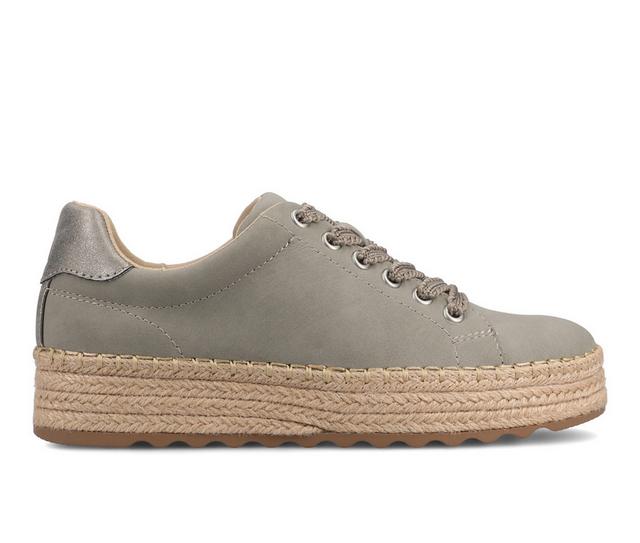 Women's Journee Collection Cosima Espadrille Sneakers in Griege/Pewter color