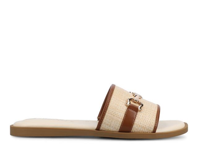 Women's Journee Collection Priya Sandals in Natural Cognac color