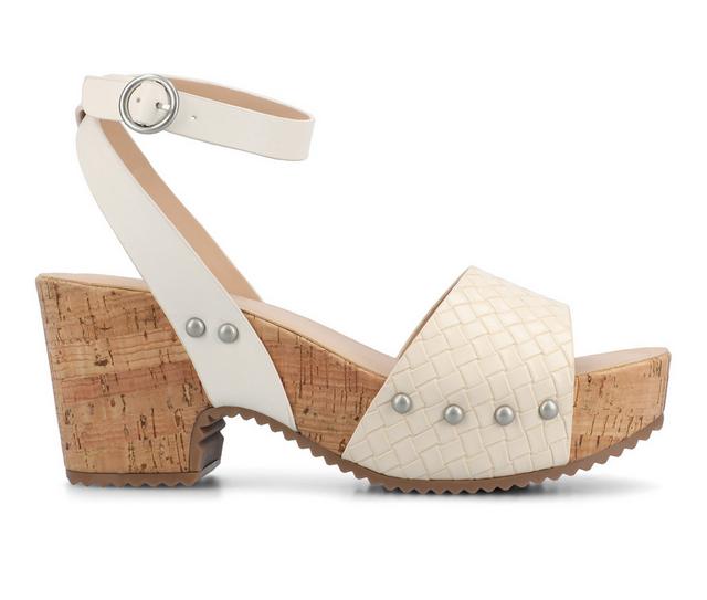 Women's Journee Collection Vanessa Dress Sandals in Bone Woven color