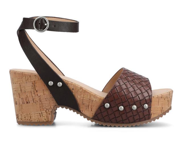 Women's Journee Collection Vanessa Dress Sandals in Chocolate Woven color