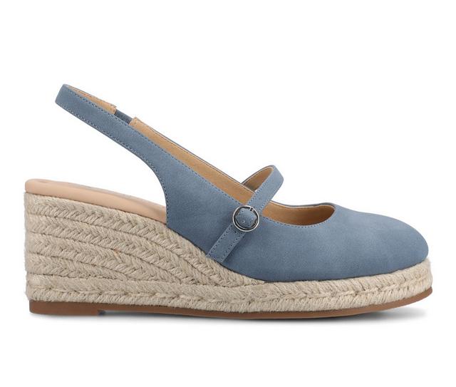 Women's Journee Collection Asmyna Wedges in Denim color