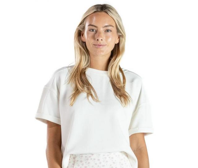 Simply Southern Knit Crop Tee in PEARL color