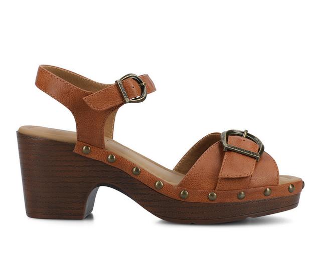 Women's Journee Collection Sisilia Sandals in Cognac color