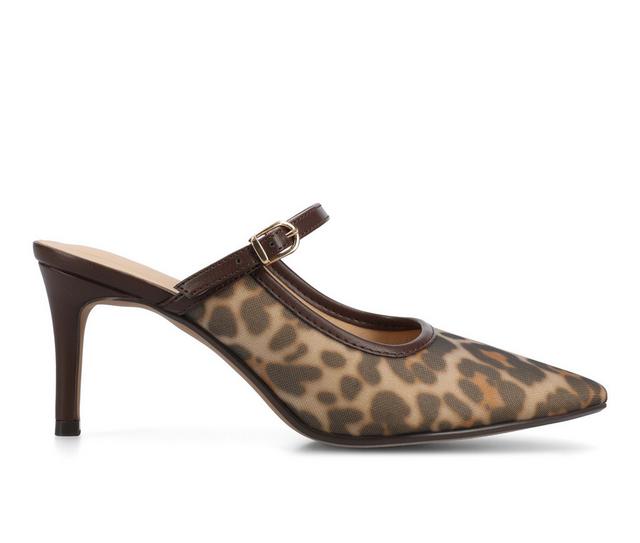 Women's Journee Collection Tiffee Pumps in Chocolate Leprd color