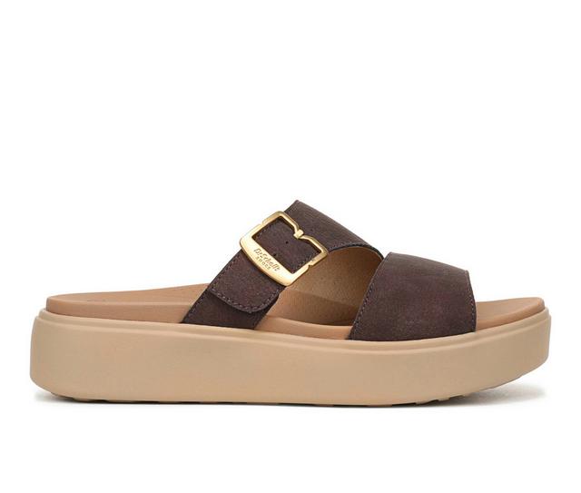 Women's Dr. Scholls Madison Cloud Slide Platform Sandals in Dark Brown color