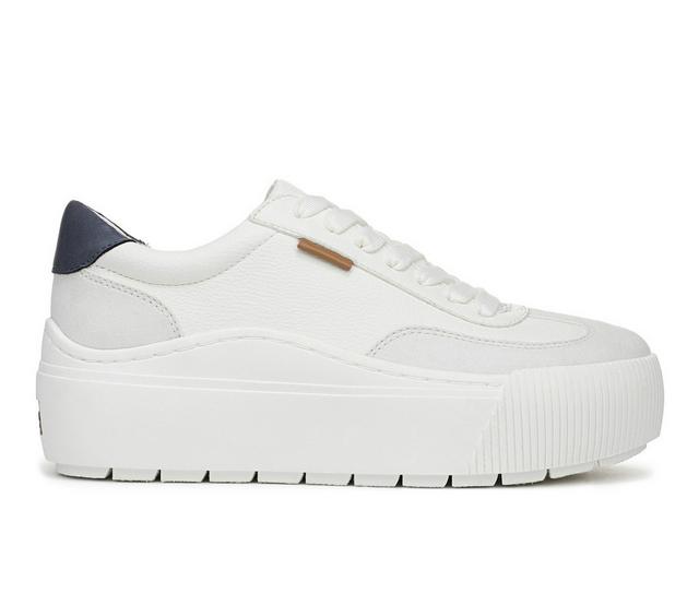 Women's Dr. Scholls Time Off Most Platform Sneakers in White/Navy color